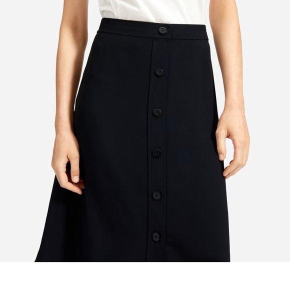 Everlane Classic Black Button-Down Skirt NEW never worn - Picture 2 of 8